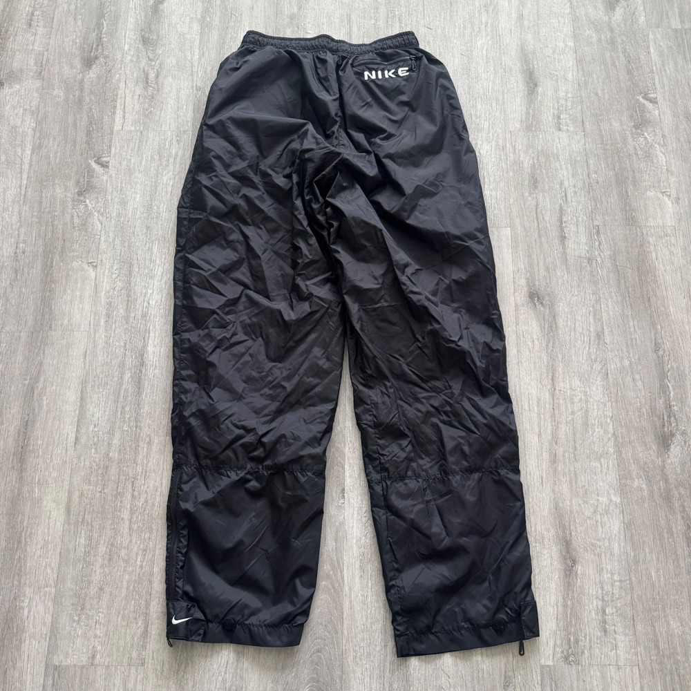 Nike Vintage Windbreaker Track Pants Black Blue Youth XL mens M Lined Joggers